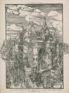 RIBA Soane Medallion Prize Design 1882 - A West End Club House by A Beresford Pite by English School