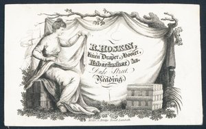 R Hoskin, linen draper, hosier, haberdasher, trade card by English School