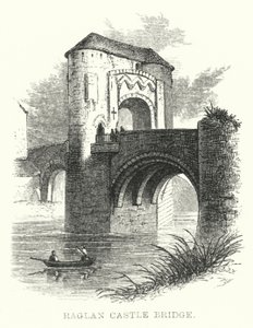 Raglan Castle Bridge by English School