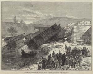 Railway Accident at Antibes, near Cannes, dragging for the Dead by English School