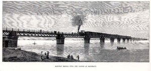 Railway Bridge Over the Ganges at Rajghaut