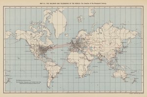 Railways and telegraphs of the world, the creation of the nineteenth century by English School
