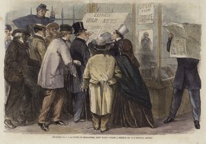 Reading the War News in Broadway, New York