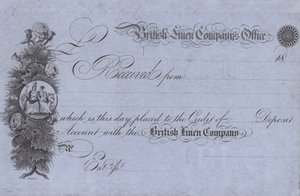 Receipt from the British Linen Company (engraving)