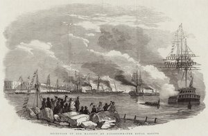 Reception of Her Majesty at Kingstown, the Royal Salute by English School