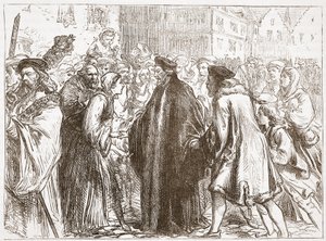 Reception of John Huss at Nuremberg, illustration from The History of Protestantism by James Aitken Wylie, 1878 by English School