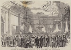 Reception of the Japanese Embassy by President Buchanan in the East Room of the White House, Washington by English School