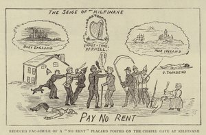 Reduced Fac-simile of a "No Rent" Placard posted on the Chapel Gate at Kilfinane by English School