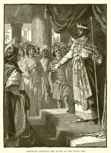 Rehoboam Accepting the Advice of the Young Men by English School