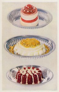 Ribbon Jelly; Venus Pudding; Wine Jelly and Cream by English School