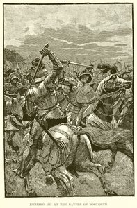 Richard III at the Battle of Bosworth by English School