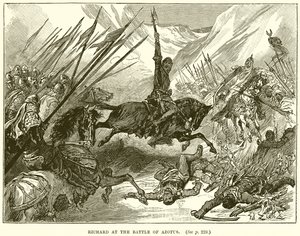 Richard at the Battle of Azotus by English School
