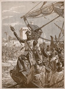 Richard landing at Jaffa (Illustration from Cassell