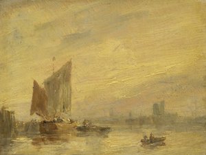 River Scene, Rouen by English School