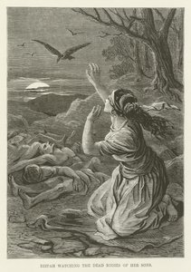 Rizpah Watching the Dead Bodies of Her Sons by English School
