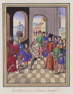 Robert Bruce Defies King Edward III by English School