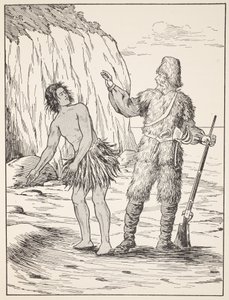 Robinson Crusoe and Friday by English School