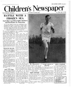Roger Bannister, front page of 