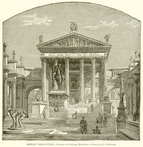 Roman Structure (Temple of Pallas, Restored) by English School