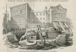 Roman Villa Discovered in Lower Thames Street, London: General View of the Remains of the Roman Villa on the Site of the New Coal Exchange by English School