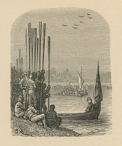 Rowers Relaxing on the Riverbank by English School
