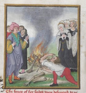 Theseus burning the bodies of the Athenians slain by King Creon of Thebes, from the 