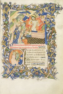 Crowned Figure Supported by Grey Bearded Saint Kneeling Before an Image of Pity, from the Psalter of Humphrey Duke of Gloucester by English School