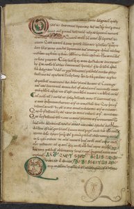 Human faces in initials, De temporum ratione, Bede the Venerable by English School