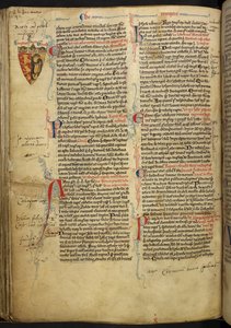 Border Decoration with Coat of Arms of Richard the Lionheart (illustration from Matthew Paris, Historia Anglorum, Chronica majora, Part III) by English School