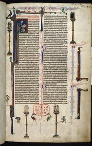 Jerome, Friars on Columns, from the Bible of William of Devon