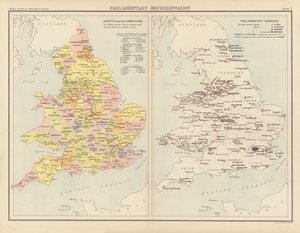 Royal Atlas, c 1900: Parliamentary Representation by English School