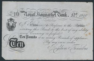 Royal Haymarket Bank, joke theatrical bank note