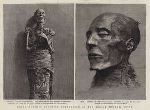 Royal Mummies recently Unbandaged at the Boulak Museum, Egypt by English School