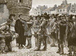 Royalist plotters at Salisbury insulting the Sheriff, illustration from Cassell