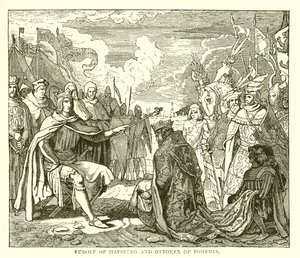 Rudolf of Hapsburg and Ottokar of Bohemia by English School