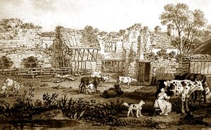Ruined Manor House with Milking Cows