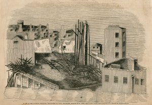 Ruins of the Olympic Theatre, destroyed by fire, 29 March 1849 by English School