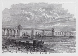 Runcorn Bridge (engraving) by English School