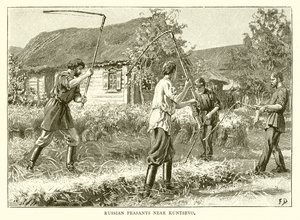 Russian Peasants Near Kuntsevo by English School