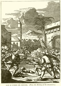 Sack of Puerto del Principe by English School