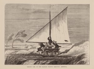 Sailing Car on the Kansas Pacific Railway, America by English School