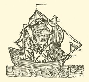 Sailing ship by English School