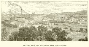 Saltaire from the North-West, near Shipley Green