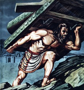 Samson Carrying the Gate of Gaza by English School