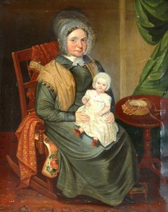 Sarah Barrett with a Child by English School