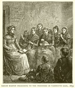 Sarah Martin Preaching to the Prisoners in Yarmouth Gaol, 1835 by English School