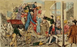 Scene at an Inn Yard, The Arrival of a Coach, c.1820