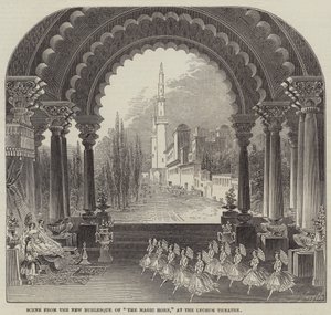 Scene from the New Burlesque of "The Magic Horn," at the Lyceum Theatre by English School