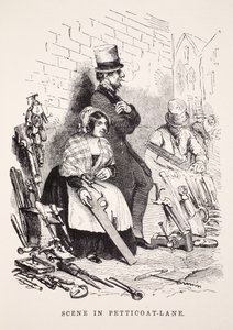 Scene in Petticoat-Lane, illustration from London Labour and London Poor by Henry Mayhew, pub. 1862 by English School