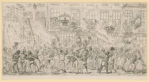 Scene of London life by English School